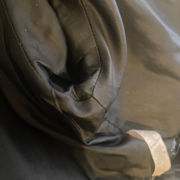 PRETTYLITTLETHING Black Patent Leather Puffer Jacket Cropped Funnel Neck Sz 8 - Picture 9 of 10